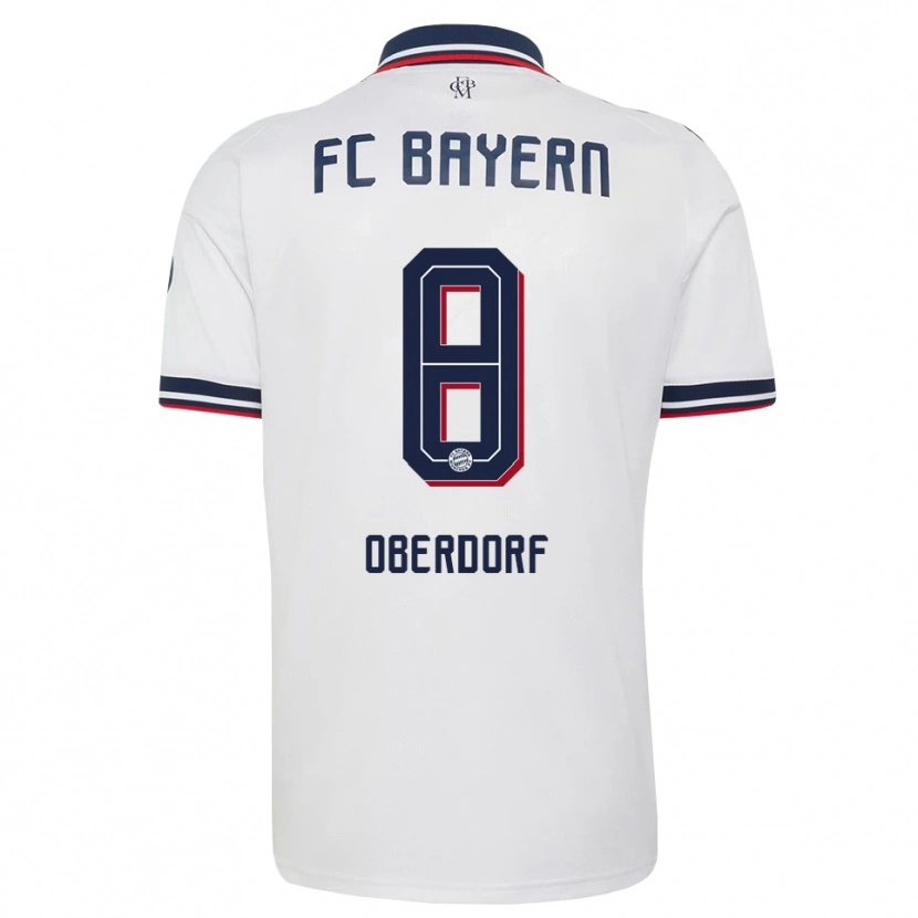 Danxen Homme Maillot Lena Oberdorf #8 Blanc Gris Rouge Tenues Extérieur 2026/27 T-Shirt