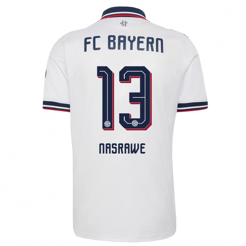 Danxen Homme Maillot Jussef Nasrawe #13 Blanc Gris Rouge Tenues Extérieur 2026/27 T-Shirt
