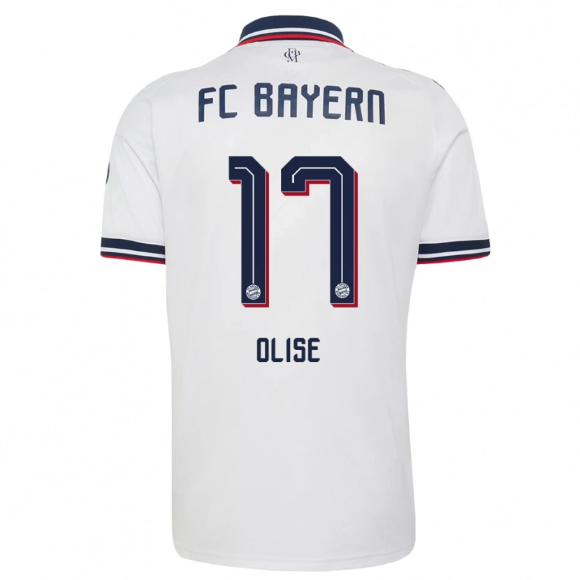 Danxen Homme Maillot Michael Olise #17 Blanc Gris Rouge Tenues Extérieur 2026/27 T-Shirt
