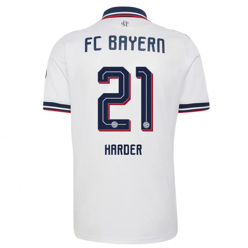 Danxen Homme Maillot Pernille Harder #21 Blanc Gris Rouge Tenues Extérieur 2026/27 T-Shirt
