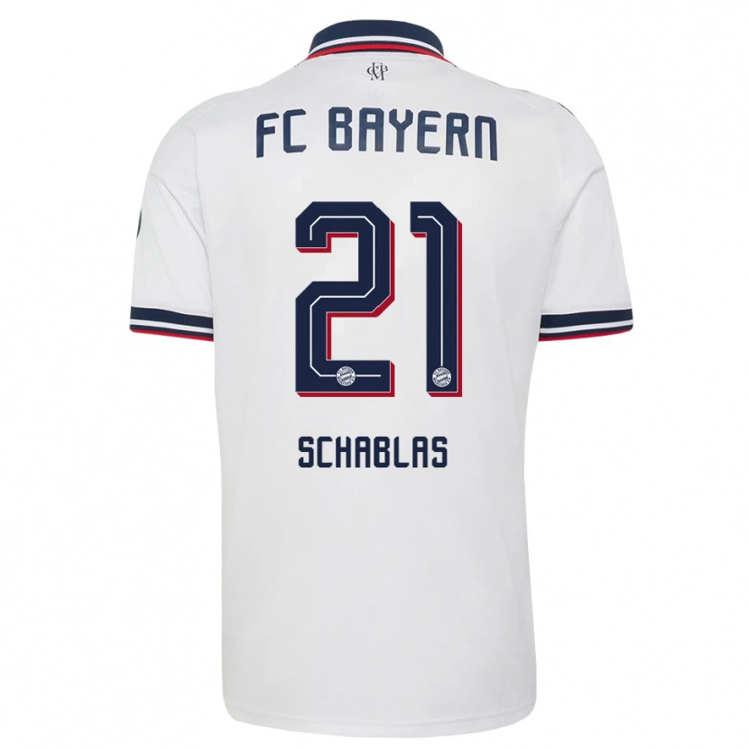 Danxen Homme Maillot Matteo Schablas #21 Blanc Gris Rouge Tenues Extérieur 2026/27 T-Shirt