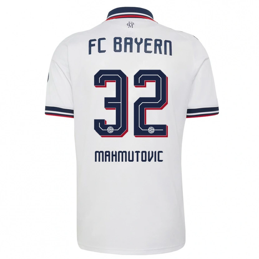 Danxen Homme Maillot Ena Mahmutovic #32 Blanc Gris Rouge Tenues Extérieur 2026/27 T-Shirt