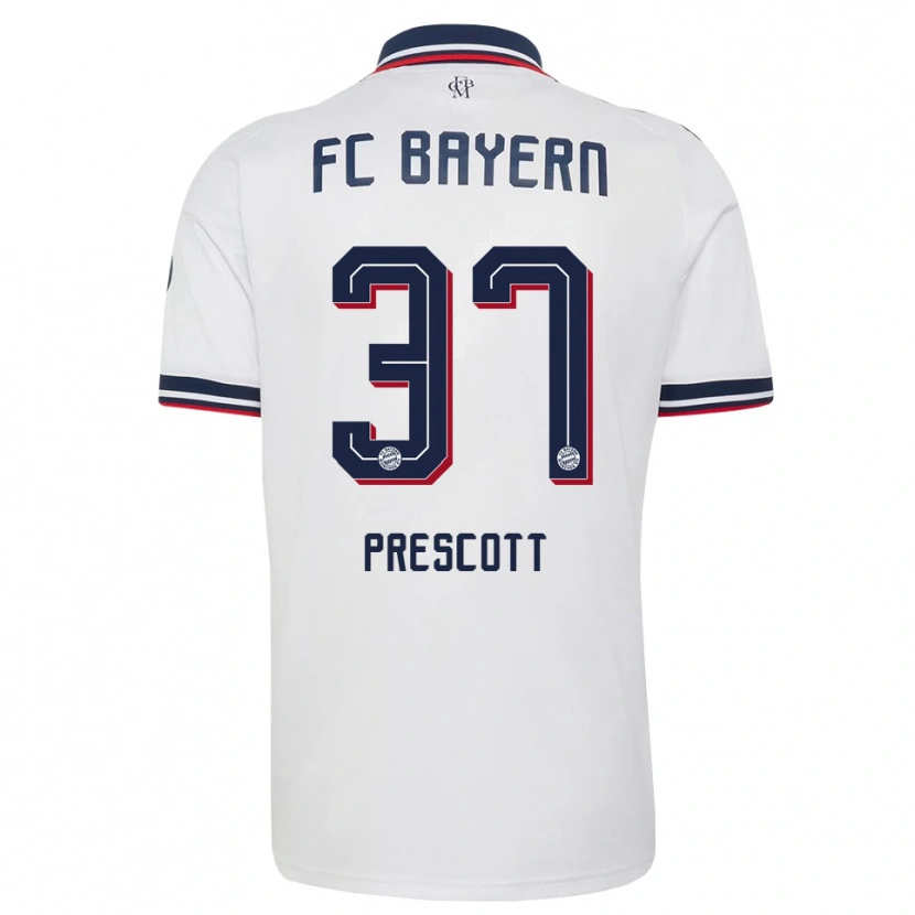 Danxen Homme Maillot Leonard Prescott #37 Blanc Gris Rouge Tenues Extérieur 2026/27 T-Shirt