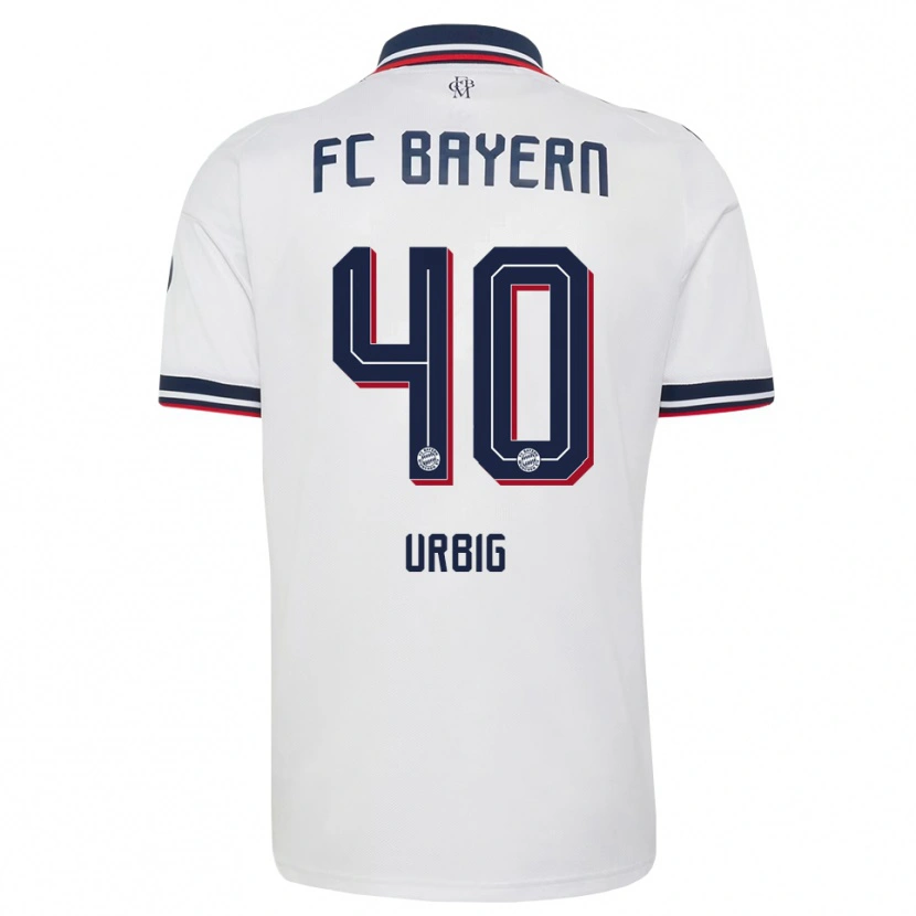 Danxen Homme Maillot Jonas Urbig #40 Blanc Gris Rouge Tenues Extérieur 2026/27 T-Shirt