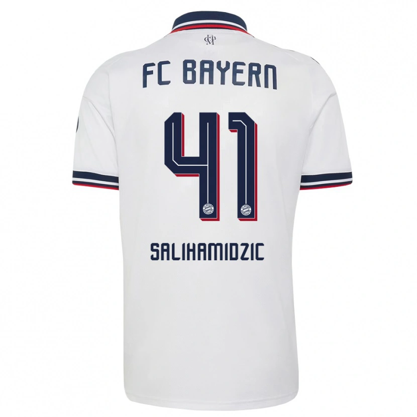 Danxen Homme Maillot Nick Salihamidzic #41 Blanc Gris Rouge Tenues Extérieur 2026/27 T-Shirt
