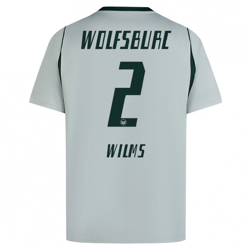 Danxen Homme Maillot Lynn Wilms #2 Gris Vert Tenues Extérieur 2026/27 T-Shirt