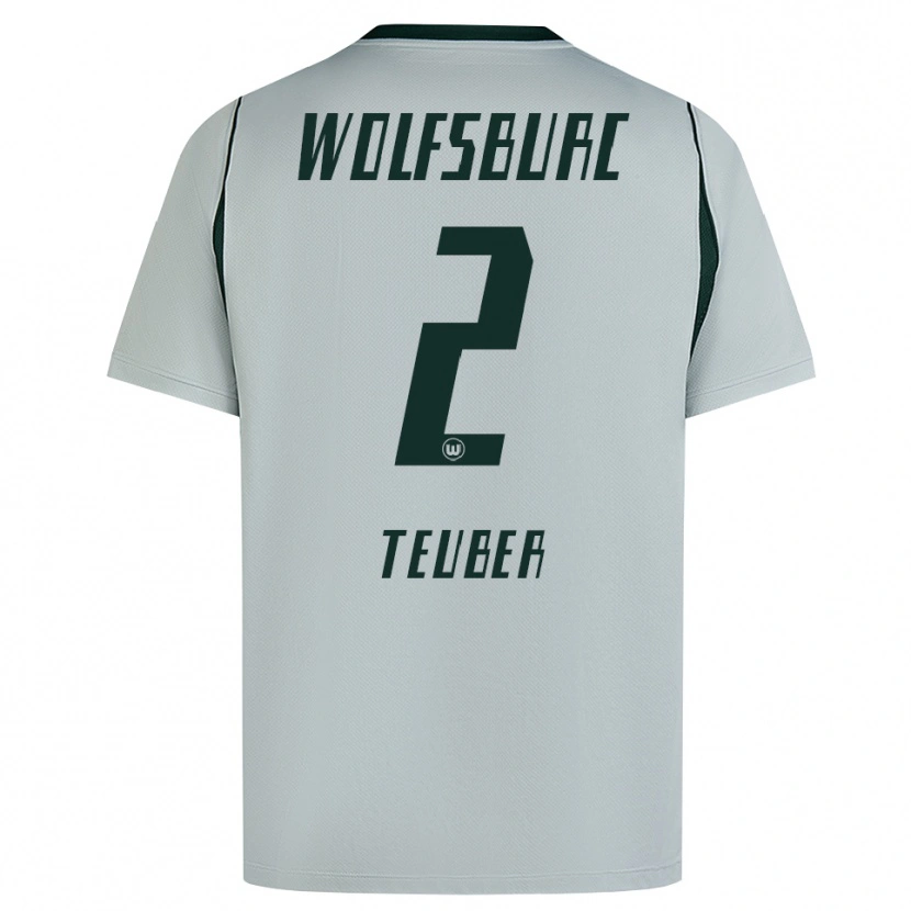Danxen Homme Maillot Julius Teuber #2 Gris Vert Tenues Extérieur 2026/27 T-Shirt
