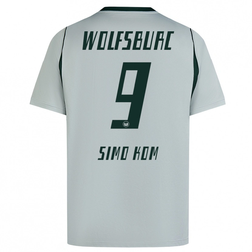 Danxen Homme Maillot Yvan Simo Kom #9 Gris Vert Tenues Extérieur 2026/27 T-Shirt