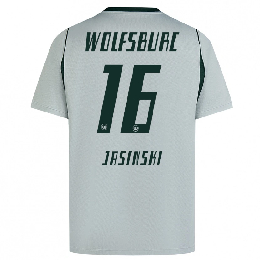 Danxen Homme Maillot Mateusz Jasinski #16 Gris Vert Tenues Extérieur 2026/27 T-Shirt