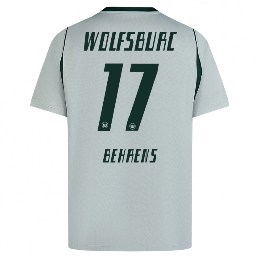 Danxen Homme Maillot Kevin Behrens #17 Gris Vert Tenues Extérieur 2026/27 T-Shirt