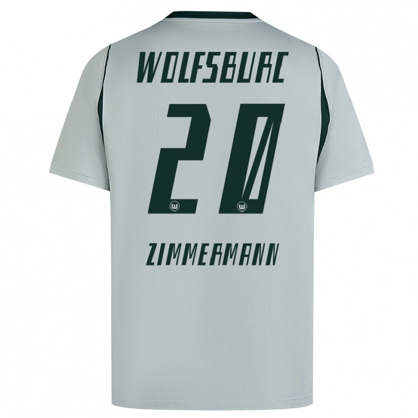 Danxen Homme Maillot Elia Zimmermann #20 Gris Vert Tenues Extérieur 2026/27 T-Shirt