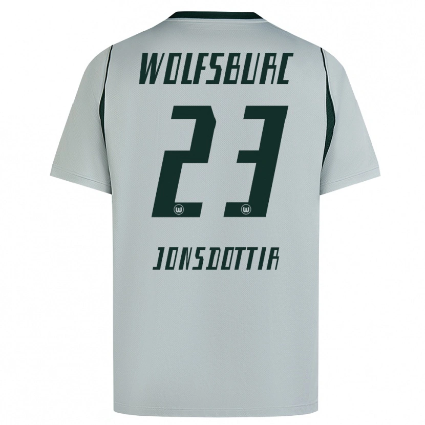 Danxen Homme Maillot Sveindís Jane Jónsdóttir #23 Gris Vert Tenues Extérieur 2026/27 T-Shirt