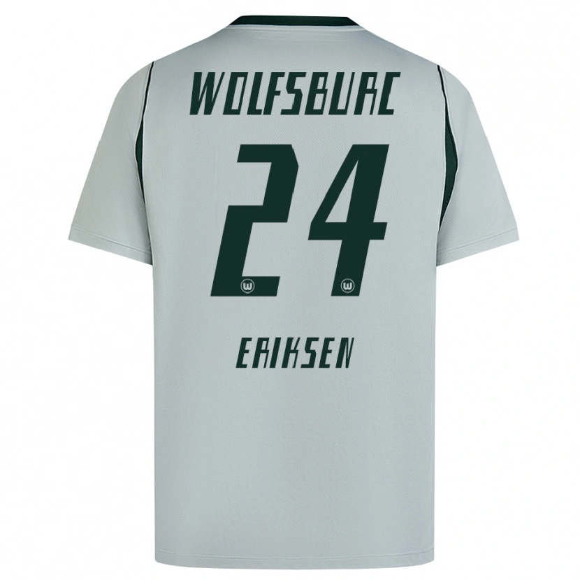Danxen Homme Maillot Christian Eriksen #24 Gris Vert Tenues Extérieur 2026/27 T-Shirt
