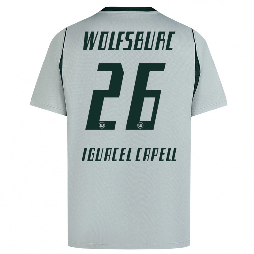 Danxen Homme Maillot Diego Iguacel Capell #26 Gris Vert Tenues Extérieur 2026/27 T-Shirt