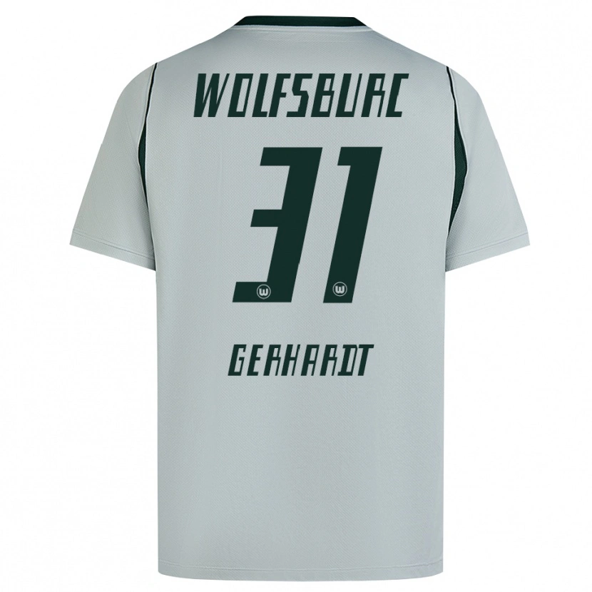 Danxen Homme Maillot Yannick Gerhardt #31 Gris Vert Tenues Extérieur 2026/27 T-Shirt