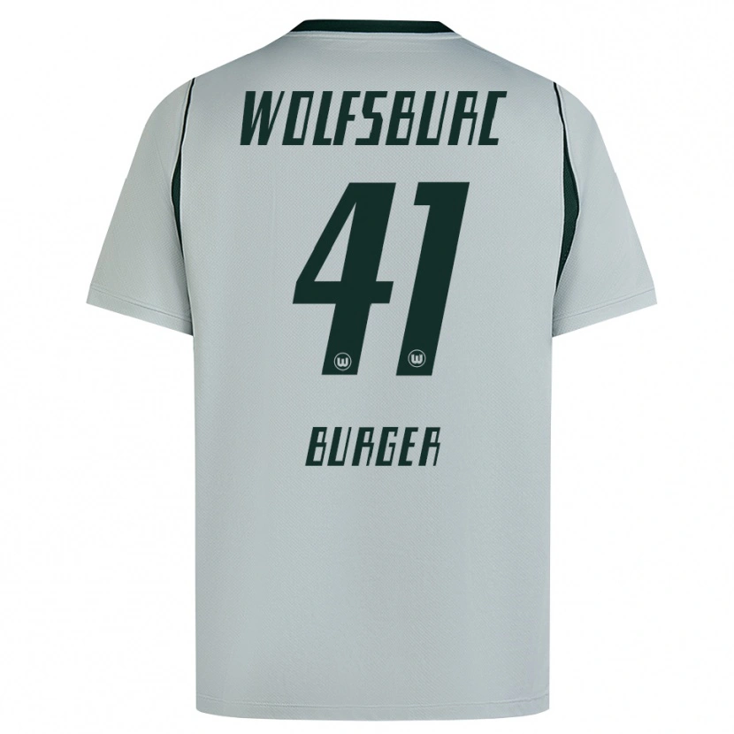 Danxen Homme Maillot Jan Bürger #41 Gris Vert Tenues Extérieur 2026/27 T-Shirt