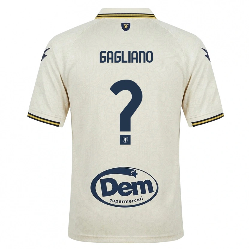 Danxen Homme Maillot Mattia Gagliano #0 Vieux Dentelle Jaune Noir Tenues Extérieur 2026/27 T-Shirt