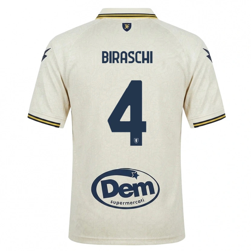 Danxen Homme Maillot Davide Biraschi #4 Vieux Dentelle Jaune Noir Tenues Extérieur 2026/27 T-Shirt