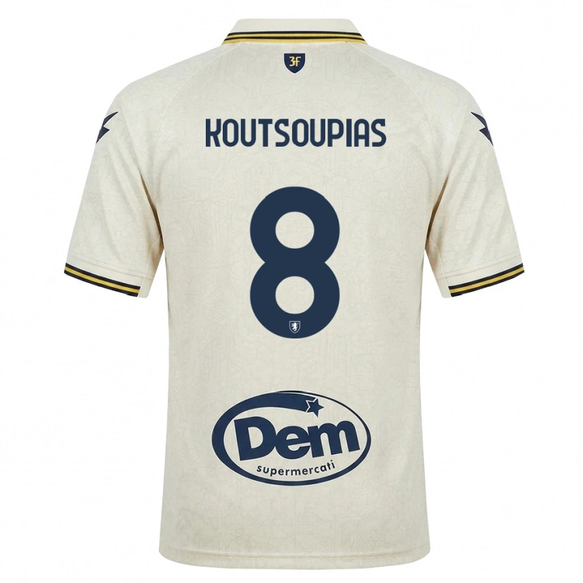 Danxen Homme Maillot Ilias Koutsoupias #8 Vieux Dentelle Jaune Noir Tenues Extérieur 2026/27 T-Shirt