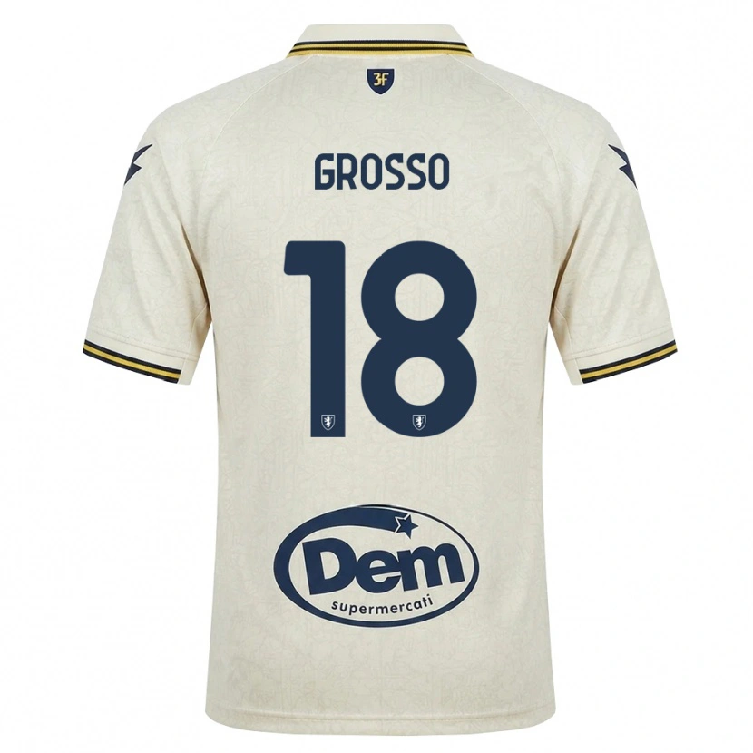 Danxen Homme Maillot Filippo Grosso #18 Vieux Dentelle Jaune Noir Tenues Extérieur 2026/27 T-Shirt