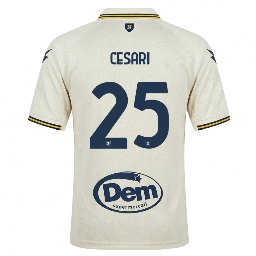 Danxen Homme Maillot Nicolò Cesari #25 Vieux Dentelle Jaune Noir Tenues Extérieur 2026/27 T-Shirt