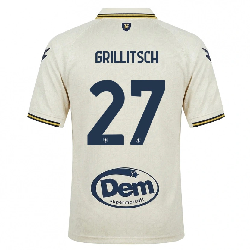 Danxen Homme Maillot Florian Grillitsch #27 Vieux Dentelle Jaune Noir Tenues Extérieur 2026/27 T-Shirt