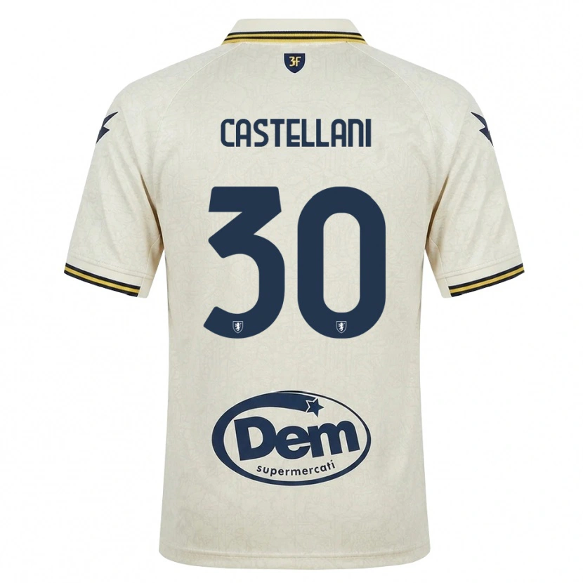 Danxen Homme Maillot Andrea Castellani #30 Vieux Dentelle Jaune Noir Tenues Extérieur 2026/27 T-Shirt