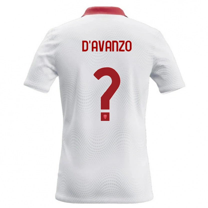 Danxen Homme Maillot Andrea D'avanzo #0 Blanc Rouge Tenues Extérieur 2026/27 T-Shirt