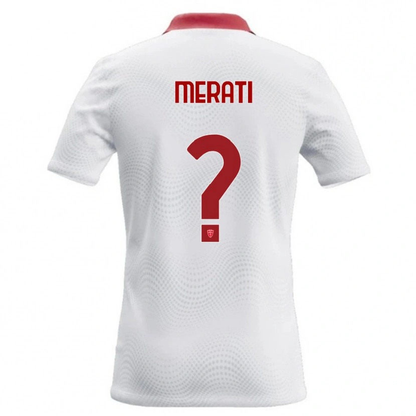 Danxen Homme Maillot Mattia Merati #0 Blanc Rouge Tenues Extérieur 2026/27 T-Shirt