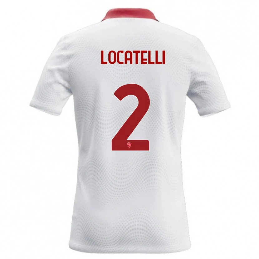 Danxen Homme Maillot Gabriel Locatelli #2 Blanc Rouge Tenues Extérieur 2026/27 T-Shirt