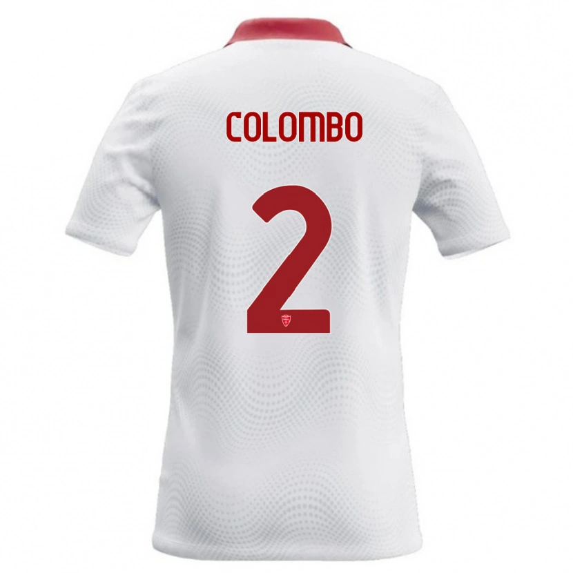 Danxen Homme Maillot Davide Colombo #2 Blanc Rouge Tenues Extérieur 2026/27 T-Shirt