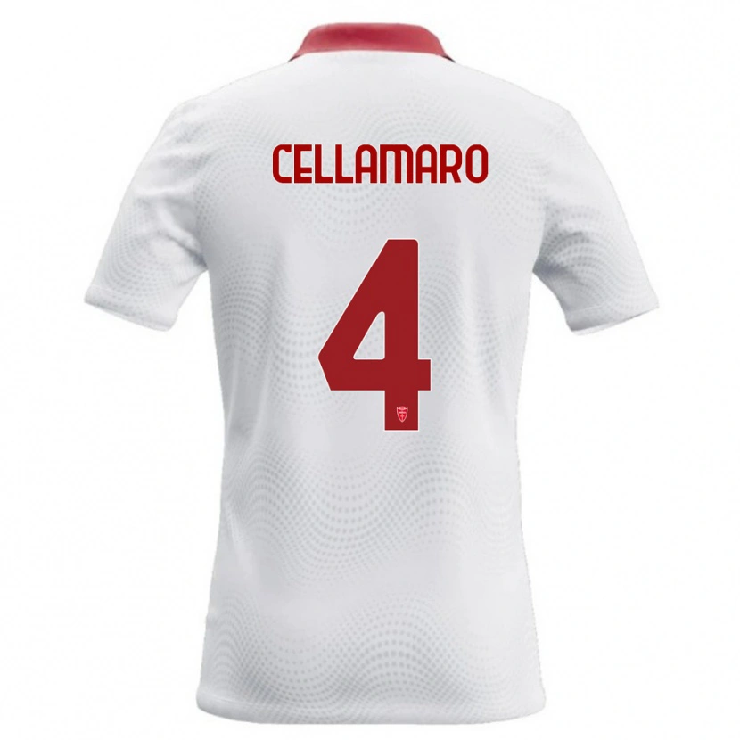 Danxen Homme Maillot Simone Cellamaro #4 Blanc Rouge Tenues Extérieur 2026/27 T-Shirt