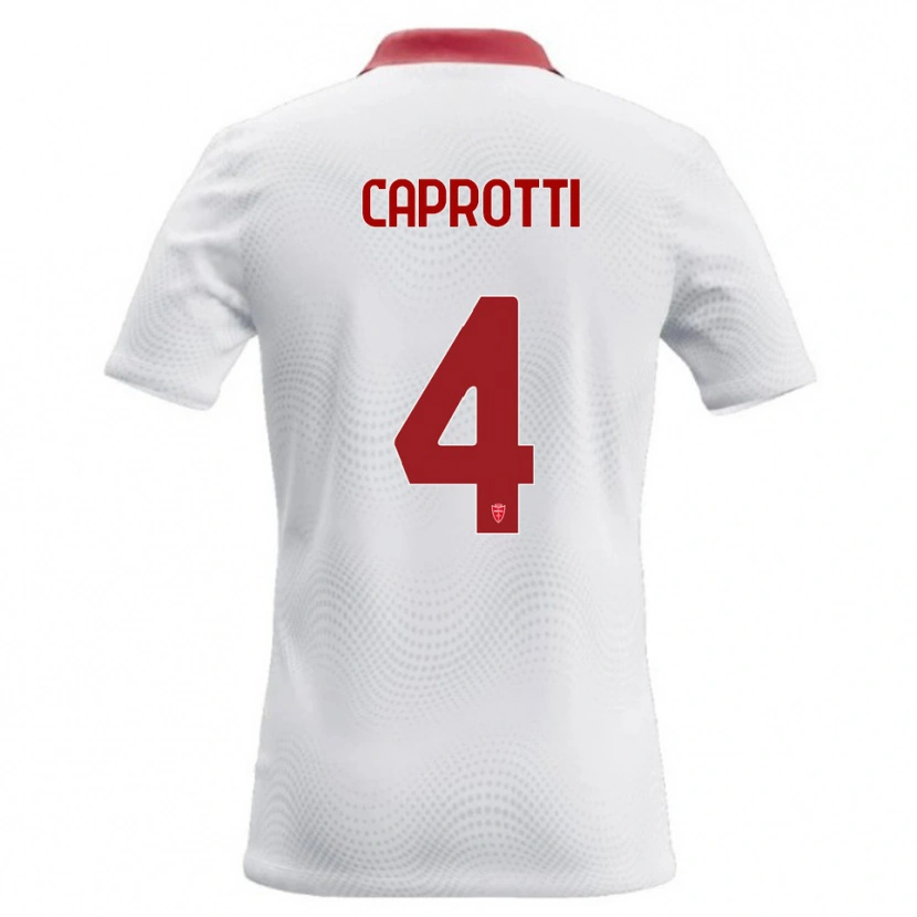 Danxen Homme Maillot Carlo Caprotti #4 Blanc Rouge Tenues Extérieur 2026/27 T-Shirt