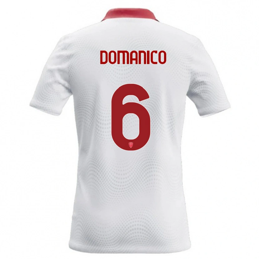 Danxen Homme Maillot Saverio Domanico #6 Blanc Rouge Tenues Extérieur 2026/27 T-Shirt