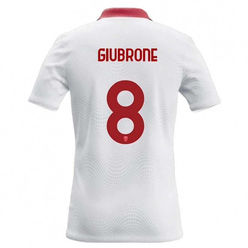 Danxen Homme Maillot Mario Giubrone #8 Blanc Rouge Tenues Extérieur 2026/27 T-Shirt