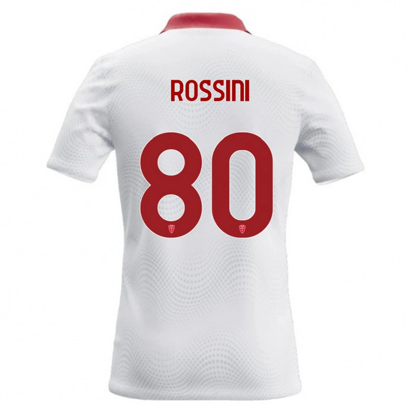 Danxen Homme Maillot Luca Rossini #80 Blanc Rouge Tenues Extérieur 2026/27 T-Shirt