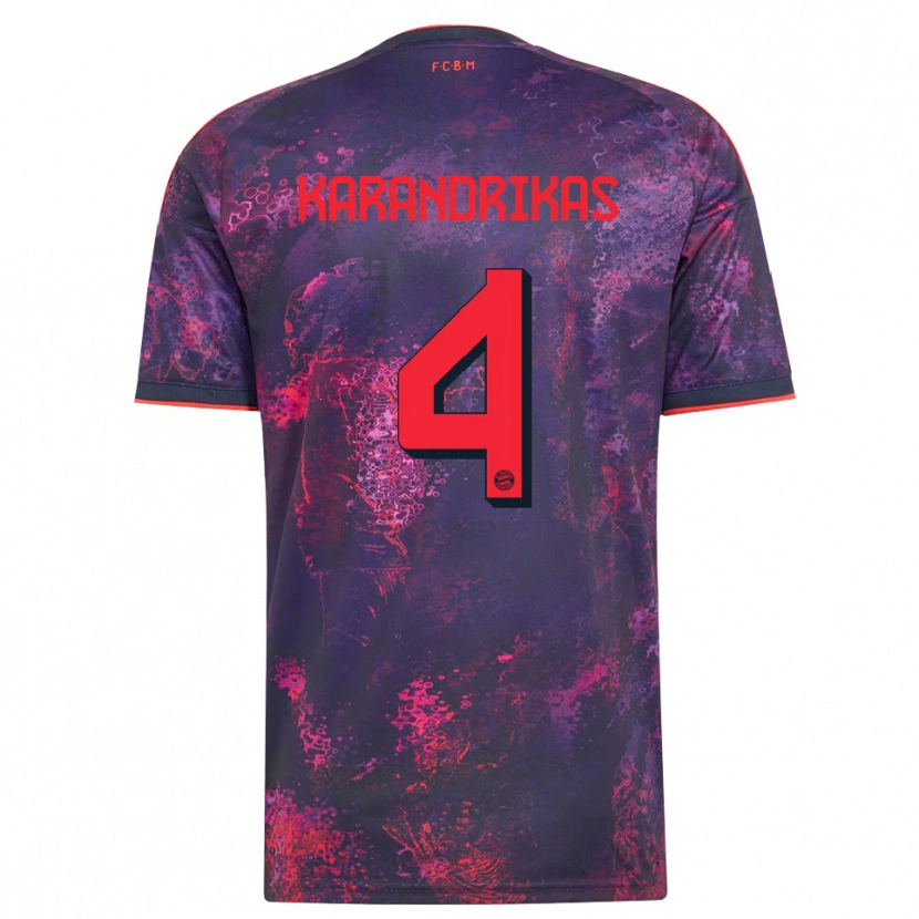 Danxen Homme Maillot Konstantinos Karandrikas #4 Rouge Violet Troisieme 2026/27 T-Shirt