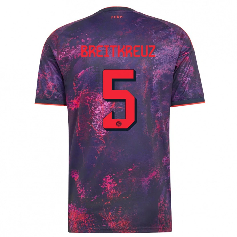 Danxen Homme Maillot Steve Breitkreuz #5 Rouge Violet Troisieme 2026/27 T-Shirt
