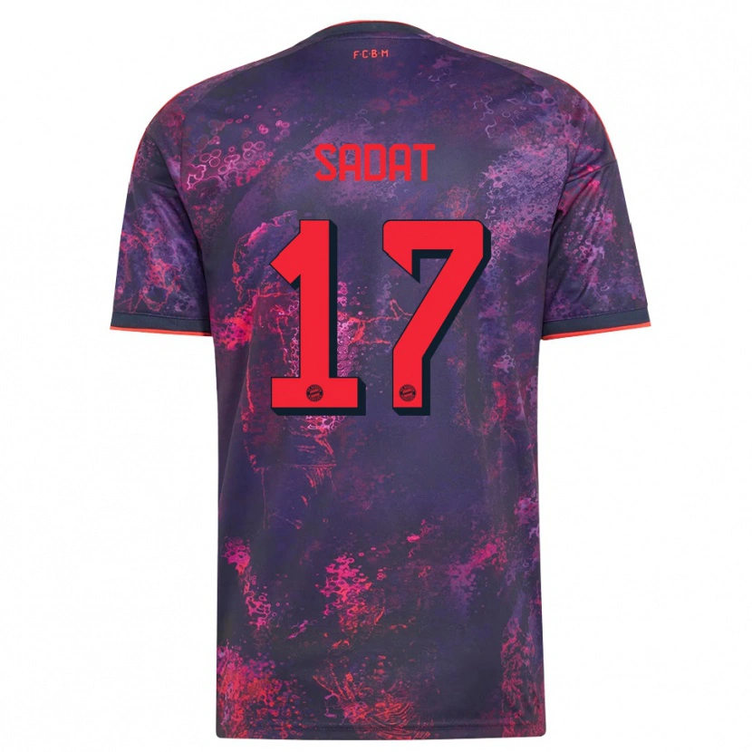 Danxen Homme Maillot Mudaser Sadat #17 Rouge Violet Troisieme 2026/27 T-Shirt