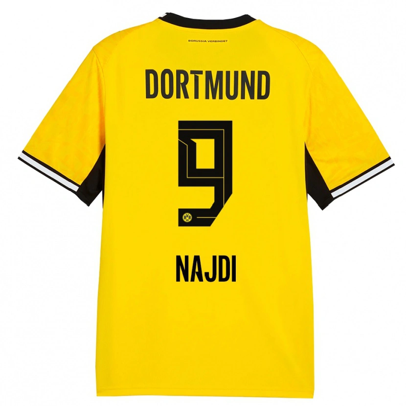 Danxen Femme Maillot Ahmad Najdi #9 Jaune Noir Blanc Tenues Domicile 2026/27 T-Shirt