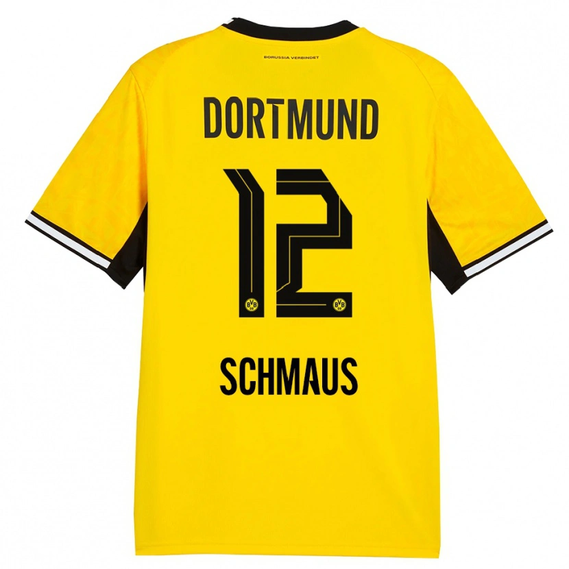 Danxen Femme Maillot Massimiliano Schmaus #12 Jaune Noir Blanc Tenues Domicile 2026/27 T-Shirt