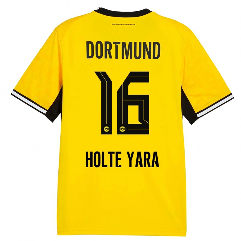 Danxen Femme Maillot Ten Holte Yara #16 Jaune Noir Blanc Tenues Domicile 2026/27 T-Shirt