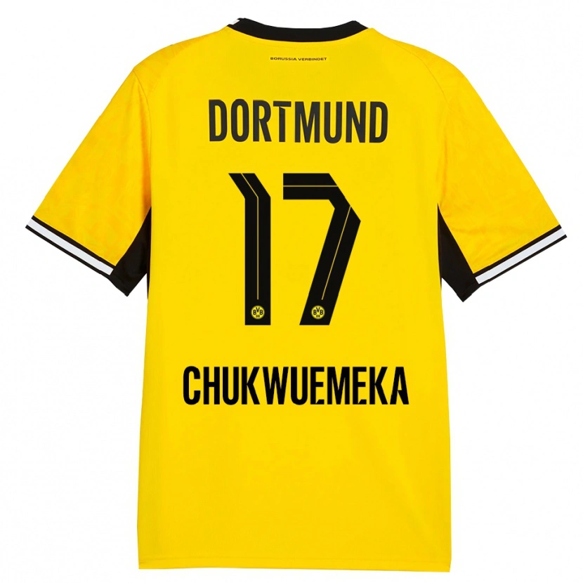 Danxen Femme Maillot Carney Chukwuemeka #17 Jaune Noir Blanc Tenues Domicile 2026/27 T-Shirt