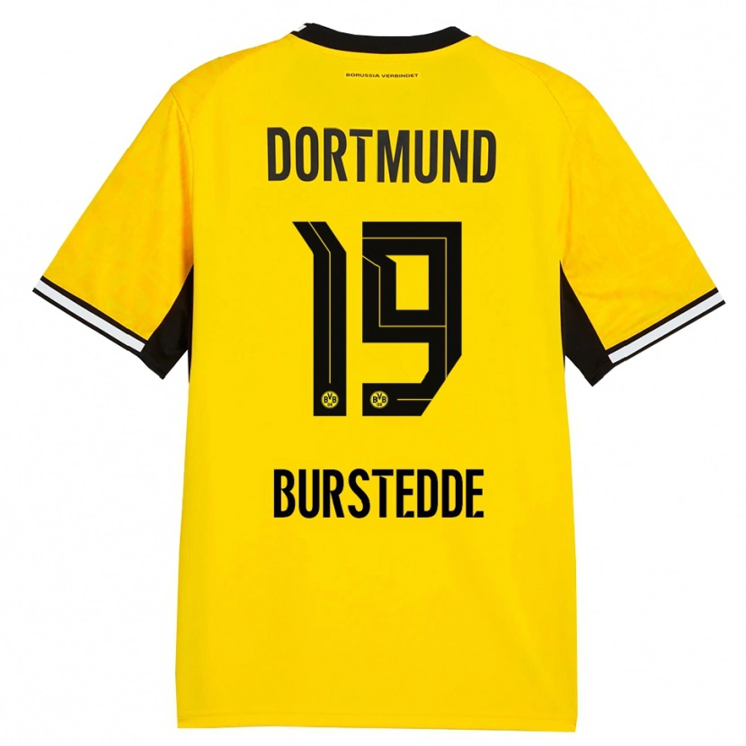Danxen Femme Maillot Joshua Burstedde #19 Jaune Noir Blanc Tenues Domicile 2026/27 T-Shirt