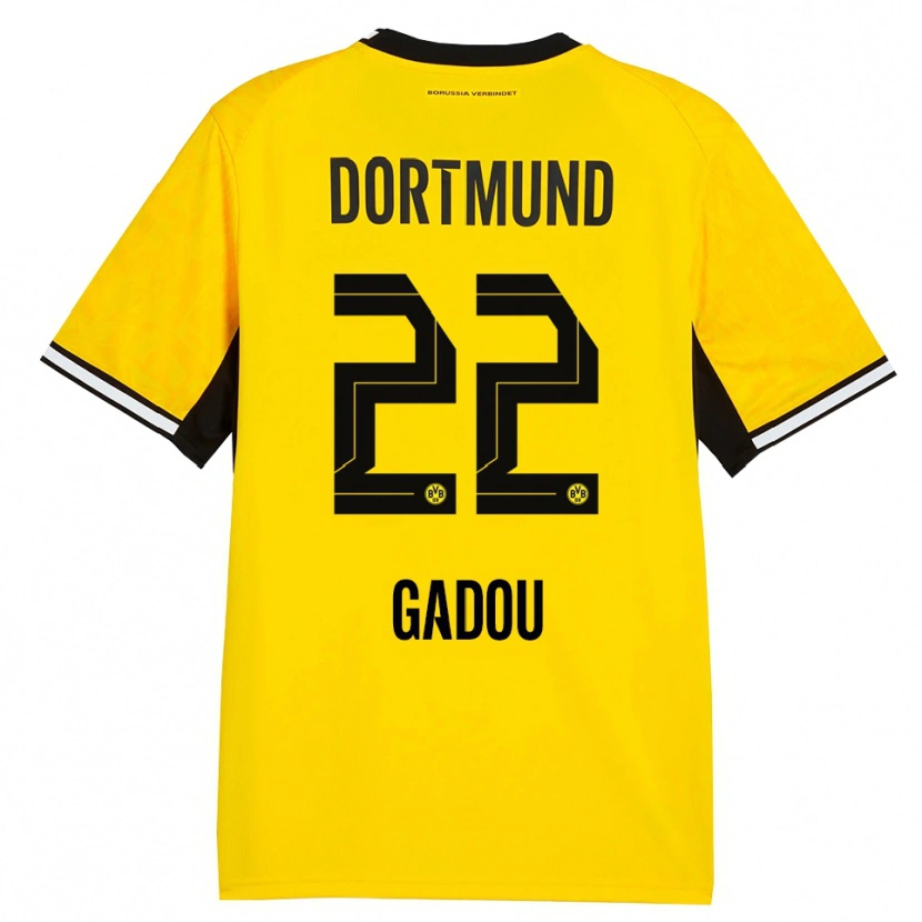 Danxen Femme Maillot Joane Gadou #22 Jaune Noir Blanc Tenues Domicile 2026/27 T-Shirt
