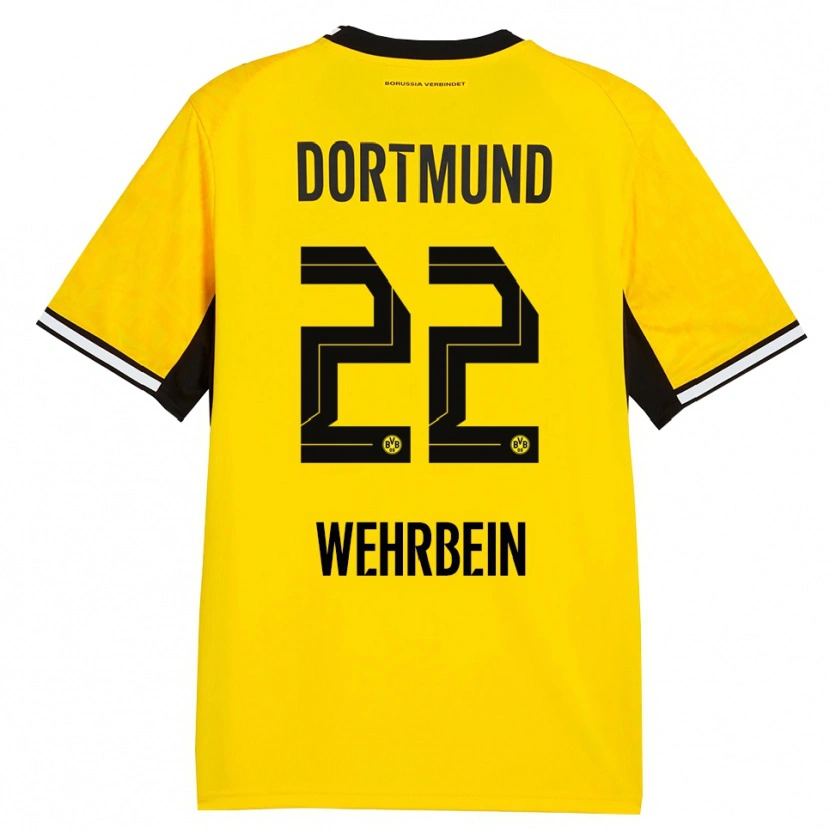 Danxen Femme Maillot Jan-Mattis Wehrbein #22 Jaune Noir Blanc Tenues Domicile 2026/27 T-Shirt