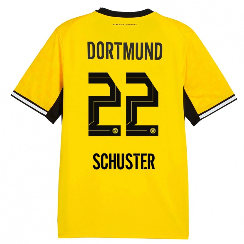 Danxen Femme Maillot Melanie Schuster #22 Jaune Noir Blanc Tenues Domicile 2026/27 T-Shirt