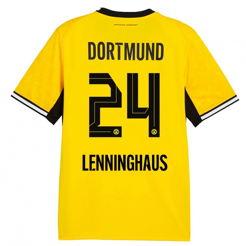 Danxen Femme Maillot Mika Lenninghaus #24 Jaune Noir Blanc Tenues Domicile 2026/27 T-Shirt