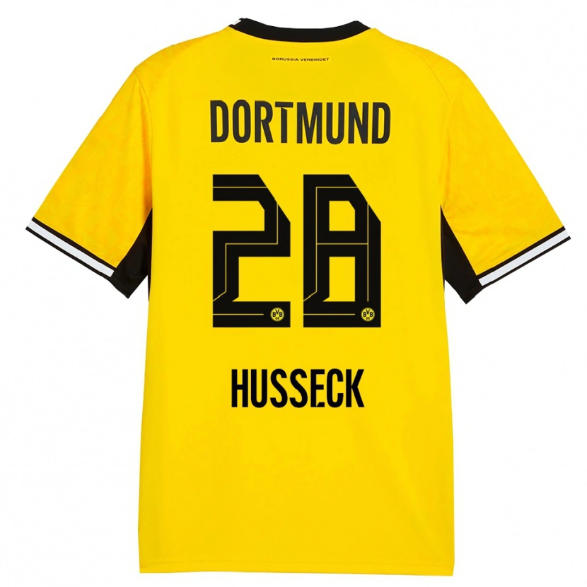 Danxen Femme Maillot Jonah Husseck #28 Jaune Noir Blanc Tenues Domicile 2026/27 T-Shirt