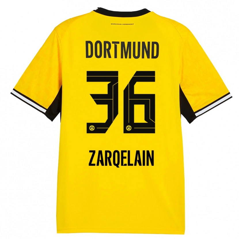 Danxen Femme Maillot Fadi Zarqelain #36 Jaune Noir Blanc Tenues Domicile 2026/27 T-Shirt